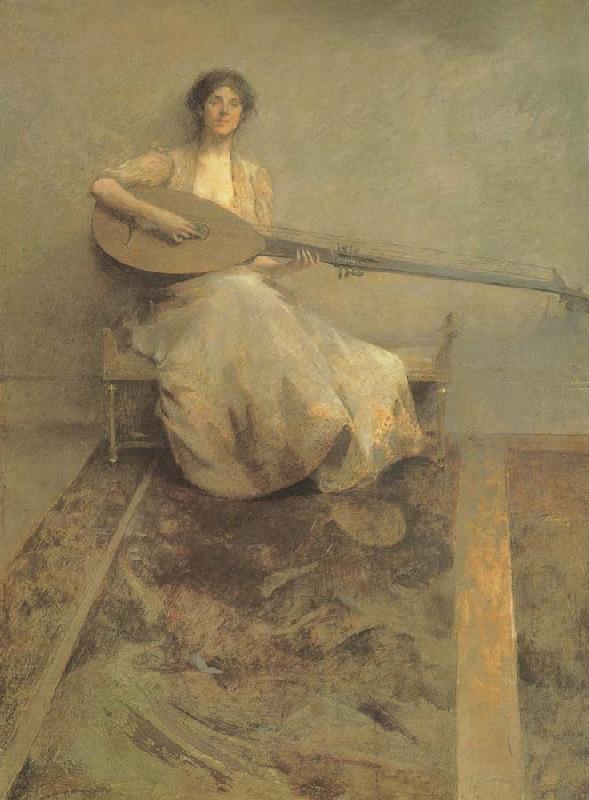 Thomas Wilmer Dewing Girl with Lute oil painting image